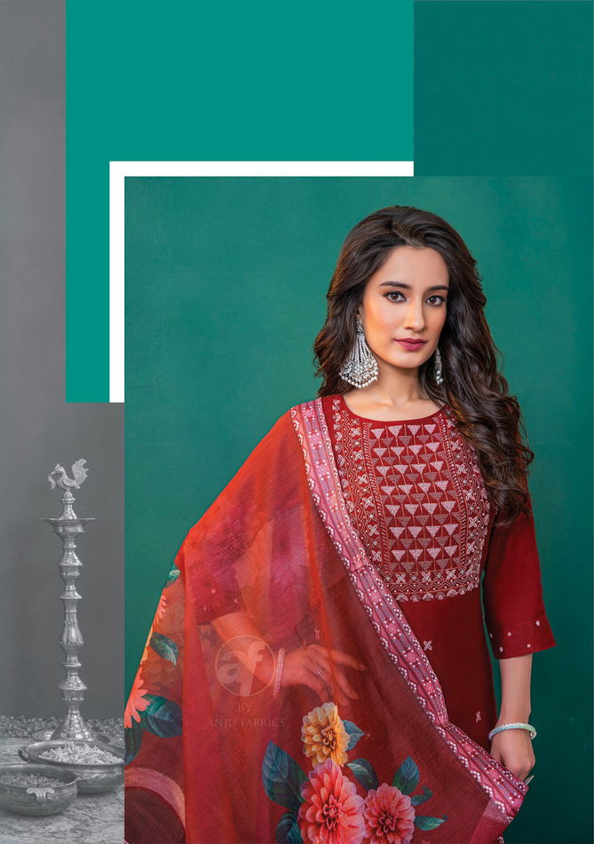 Nakhrali By Af Modal Silk Hand Work Designer Kurti With Bottom Dupatta Wholesale Market In Surat